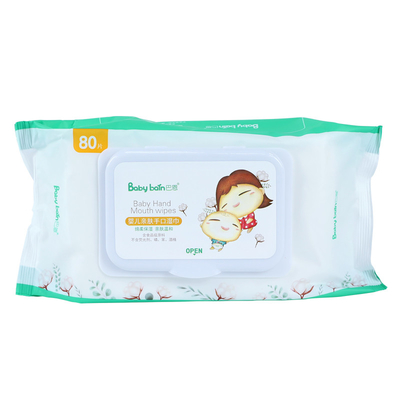 100ct naturalna tkanina Biodegradowalne chusteczki nawilżane dla niemowląt Organin Freshable