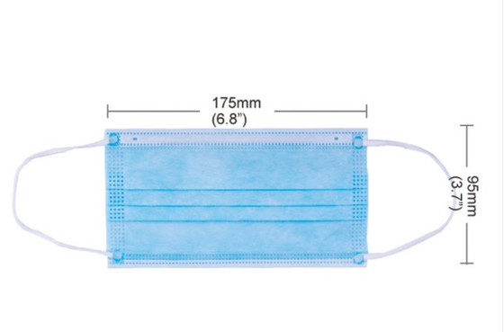 Jednorazowa maska ​​​​na twarz klasy farmaceutycznej Elastyczna pętla na ucho 17,5 x 9,5 cm